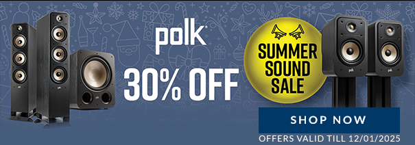 Polk Audio 30% Off RRP Promo Banner