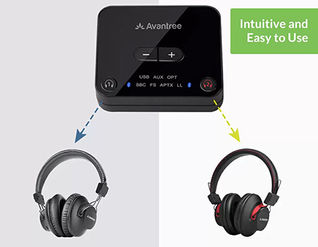 Avantree HT41899 Wireless TV Audio Dual Headphones Transmitter