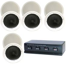 6.5" In Ceiling multi room Home Theatre Carbon Speakers plus 4-way Switch