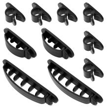 10pk of Assorted Self-Adhesive Cable Organiser Clips for Management of Cords Wires ACMPACK10