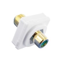 Digitek RCA Female Green to F Female Terminal Connector For Custom Wall Plate Gold Plated 05BC1G
