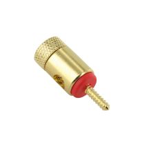 Gold Plated Speaker Terminal Pins Red 6mm Entry Takes 10AWG PT3020R 