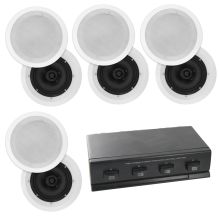 8 x 6.5inch Selby In Ceiling Polyprop Speakers plus 4-way Speaker Switch CS607 A1006