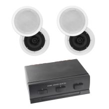 4 x 6.5" In Ceiling multi room Home Theatre Poly Speakers plus 3-way Switch