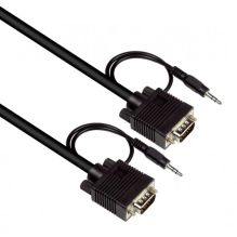 5m ISIX Pro Grade VGA to VGA Male Plug + Integrated Stereo 3.5mm Audio Jack Projector Cable