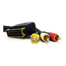 1.5m ISIX SCART to SVHS S-Video & 2RCA Stereo Audio AV Cable Gold Plated ITT3841
