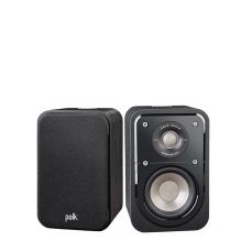 Polk S10 Home Theatre Compact Surround Speakers Pair Washed Black Walnut S10-BLACK