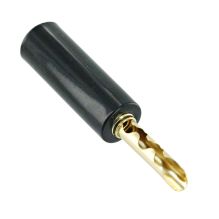 Gold Plated Sawtooth Banana Plug Black for up to 14 AWG Speaker Cable BP0534SB