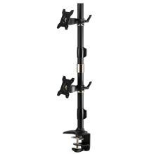 Dual LCD 2 Screen Vertical Stand Pole Computer Monitor Mount with Desk Clamp Base MC012