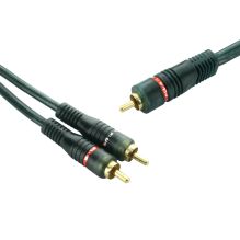 6m Subwoofer Cable 1RCA to 2RCA Y Splitter Shielded Audio Lead Cord XNT1506