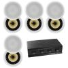 8 x 6.5inch Selby In Ceiling Synthetic Fibre Speakers plus 4-way Speaker Switch CS608 A1006