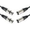 2 Pack 3m Balanced Microphone Cables XLR Male to Female Mic Lead MC9111.3m.2pk