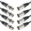 4 Pack 10m Balance Microphone Cables XLR Male to Female Mic Lead MC9111.10m.4pk