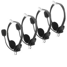 4 Pack Avico Multimedia Stereo PC Headset On Ear Headphones with Volume Control CA300x4