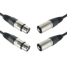 2 Pack 10m Balanced Microphone Cables XLR Male to Female Mic Lead MC9111.10m.2pk