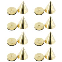8 Pack of 25mm Speaker Equipment Isolation Cones Spikes Gold Plated with Height Adjustable Top Spike25.8pk