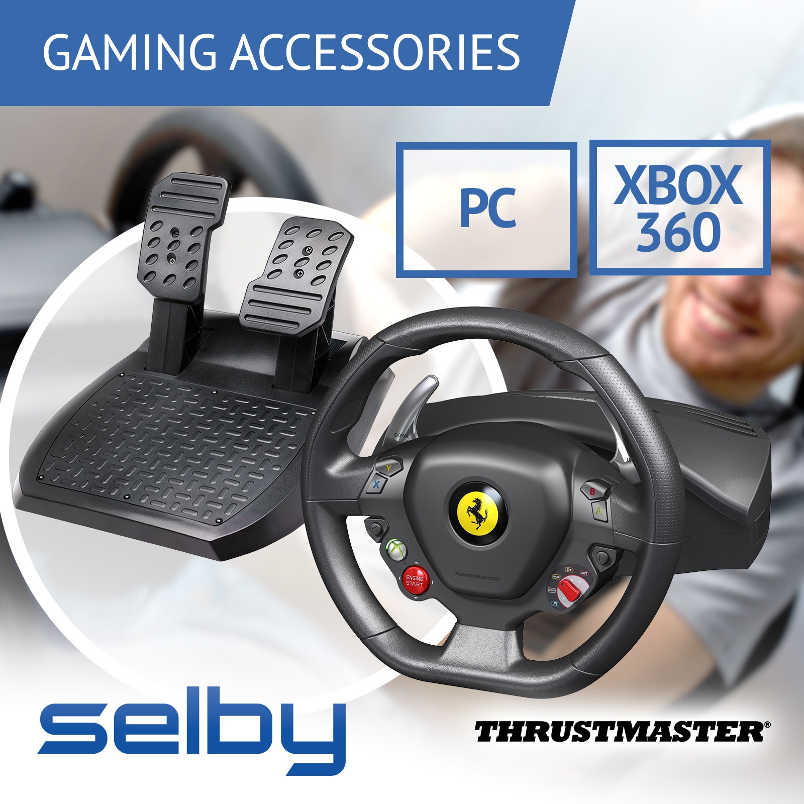 Thrustmaster Ferrari 458 Italia Racing Simulator Wheel, Pedals For PC ...